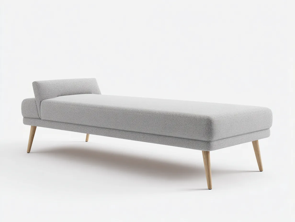 Sitzbank 160x66x72 cm - grau und eiche natur - gepolsterte Rückenlehne für Schlafzimmer-Malenronest