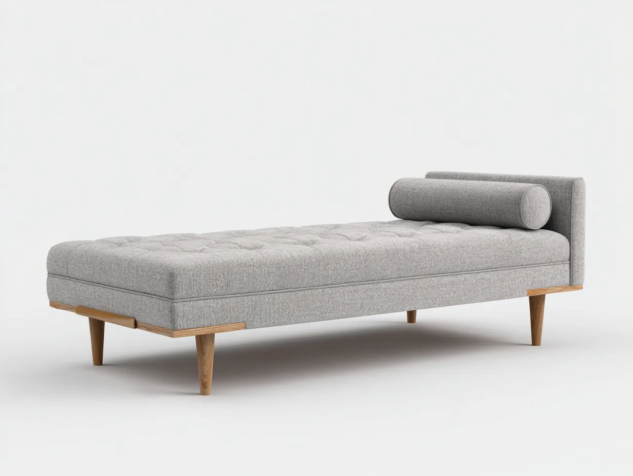 Sitzbank 165x66x70 cm - grau und eiche hell - gesteppte Sitzfläche für Schlafzimmer-Malenronest