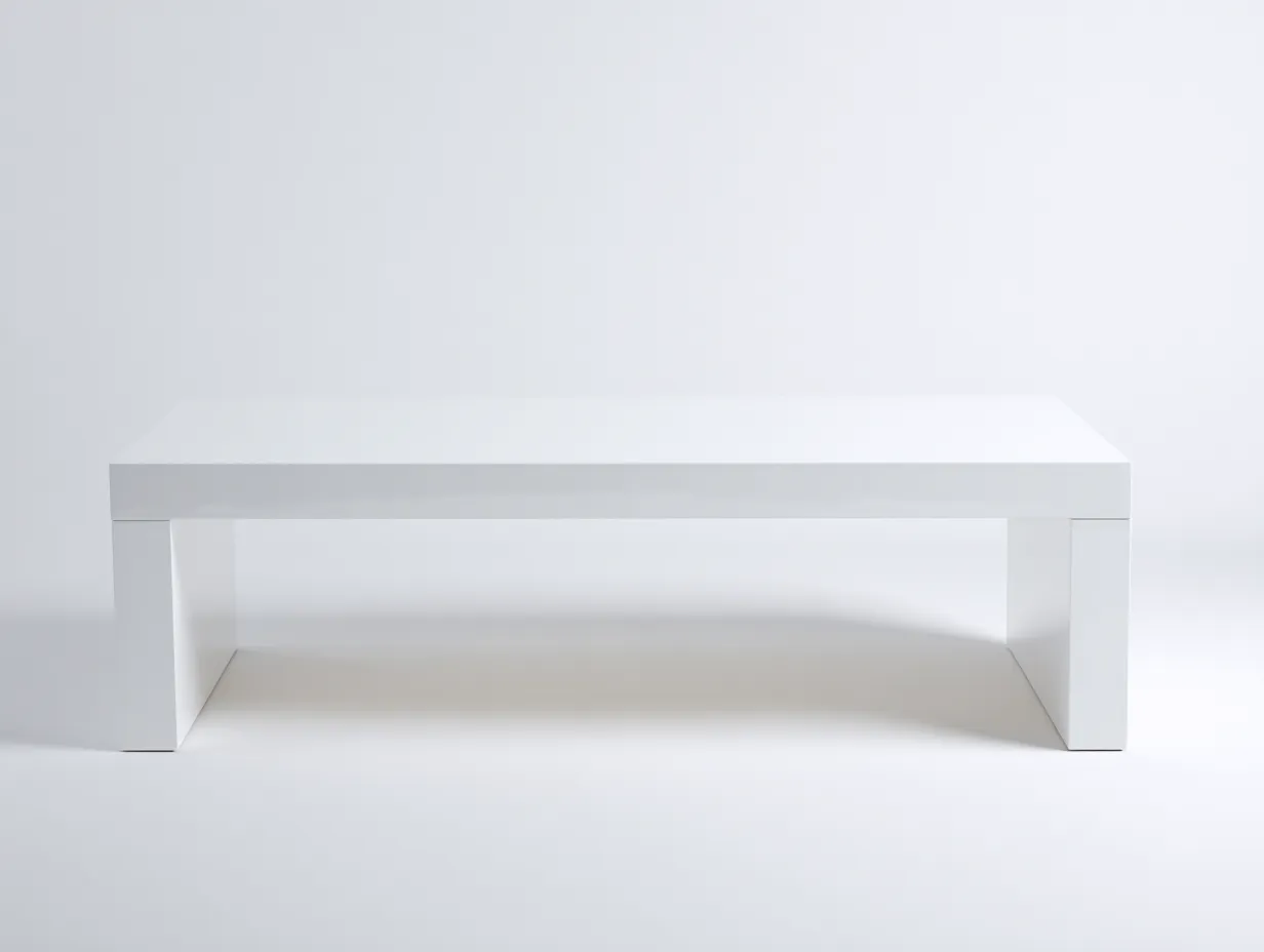 Couchtisch 116x64x37 cm - weiß - glänzendes Blockdesign für Wohnzimmer-Malenronest