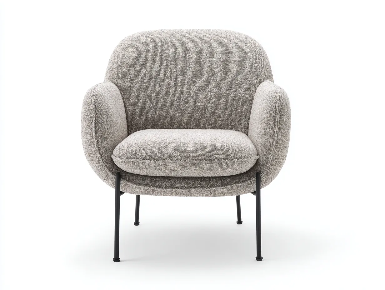 Loungesessel mit beigem Cord Bezug 72x66x81 cm - Beige und Schwarz - feine Rippenstruktur für Wohnzimmer-Malenronest