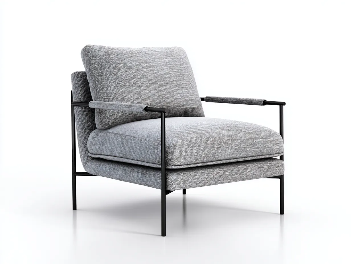 Loungesessel mit cremefarbenem Bouclé Bezug 76x70x78 cm - Creme und Gold - Rundrücken für Wohnzimmer-Malenronest