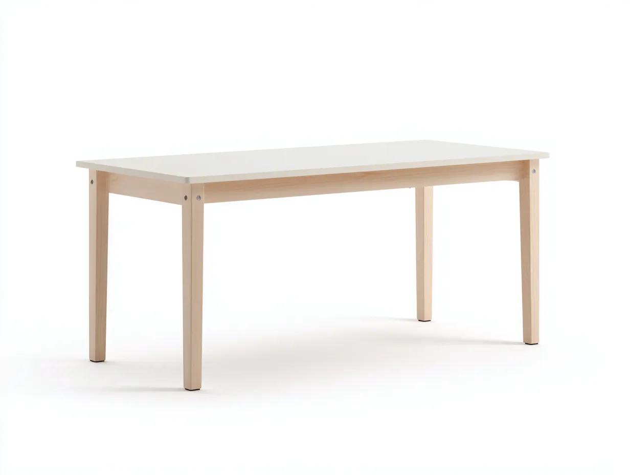 Esstisch 170x82x75 cm - Weiß und Natur - rechteckiges Design-Ziluxcorner