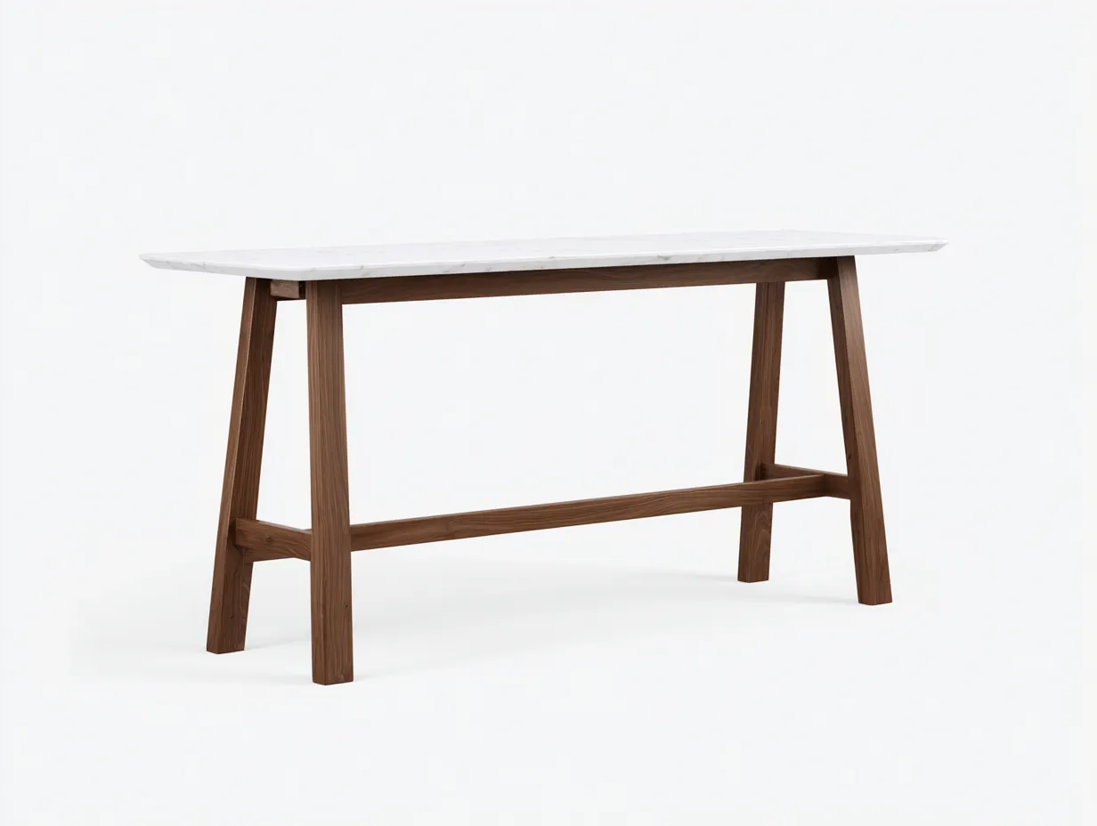 Esstisch 175x82x76 cm - Weiß und Walnussbraun - Tisch mit Marmoroptik-Ziluxcorner