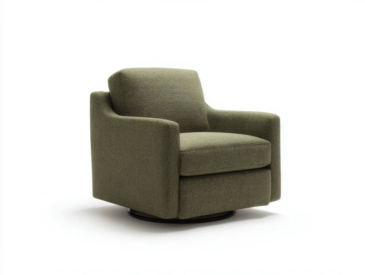 Sessel Stoff 92x90x88 cm - Olivgrün - Drehsessel mit breiten Armlehnen-Ziluxcorner