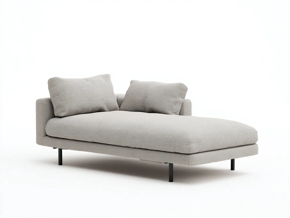 Chaiselongue Stoff 180x86x77 cm - Hellgrau und Schwarz - moderne Polsterfläche für Wohnzimmer-Ziluxcorner