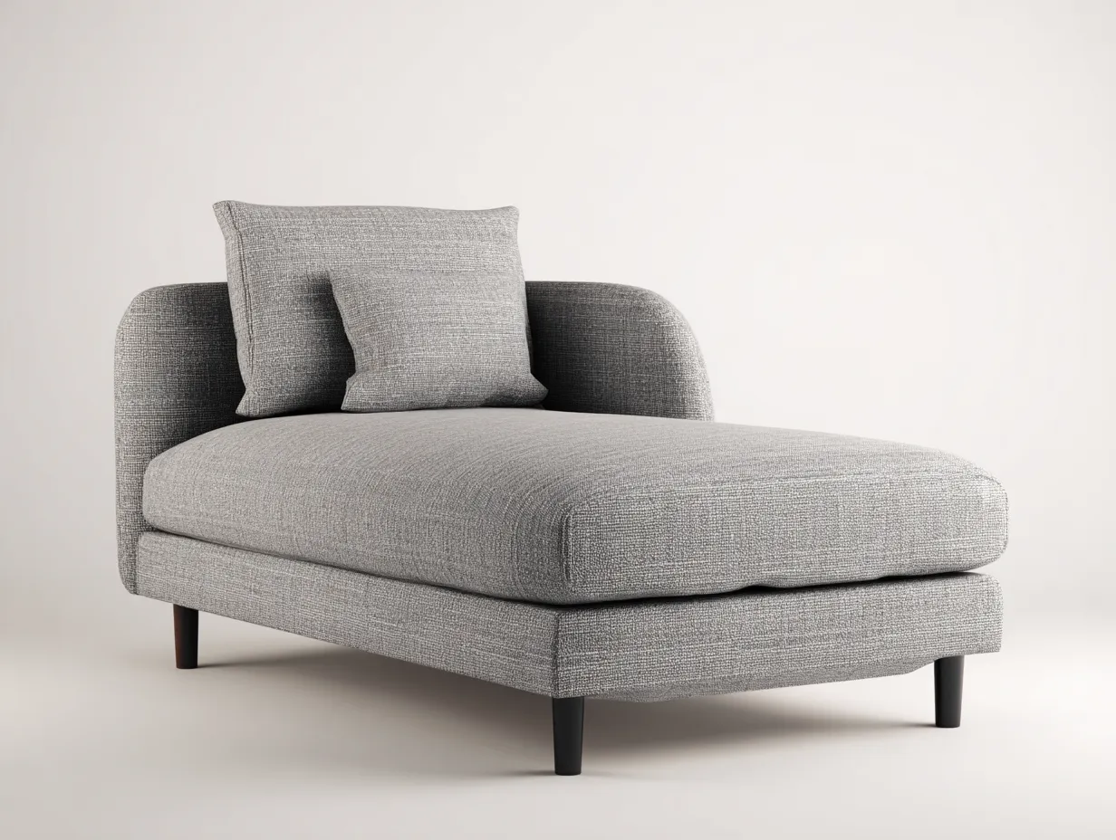 Chaiselongue Stoff 184x86x82 cm - Hellgrau und Schwarz - erhöhte Liegeform für Wohnzimmer-Ziluxcorner
