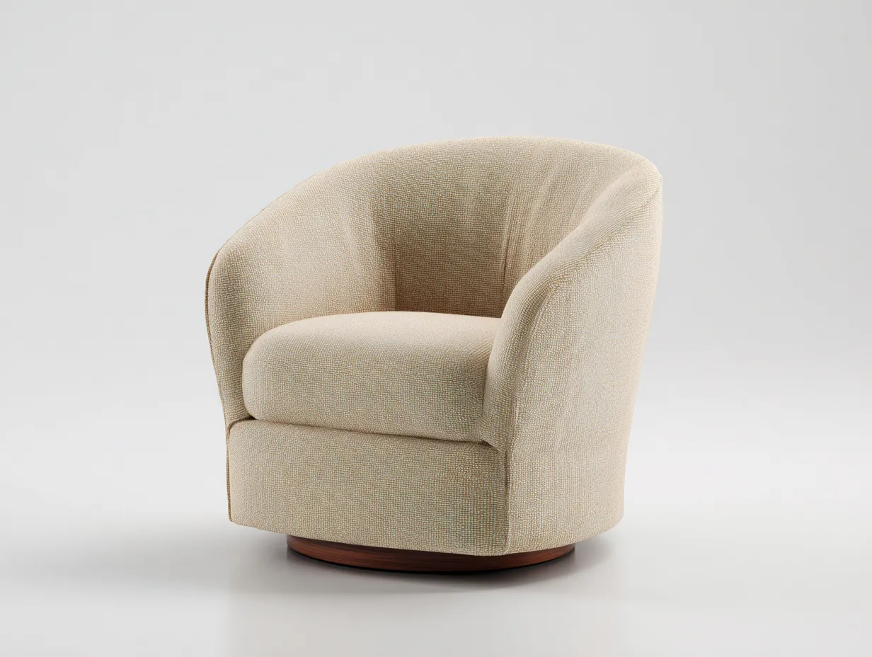 Sessel Stoff 89x87x84 cm - Sandbeige - geschwungener Loungesessel-Ziluxcorner