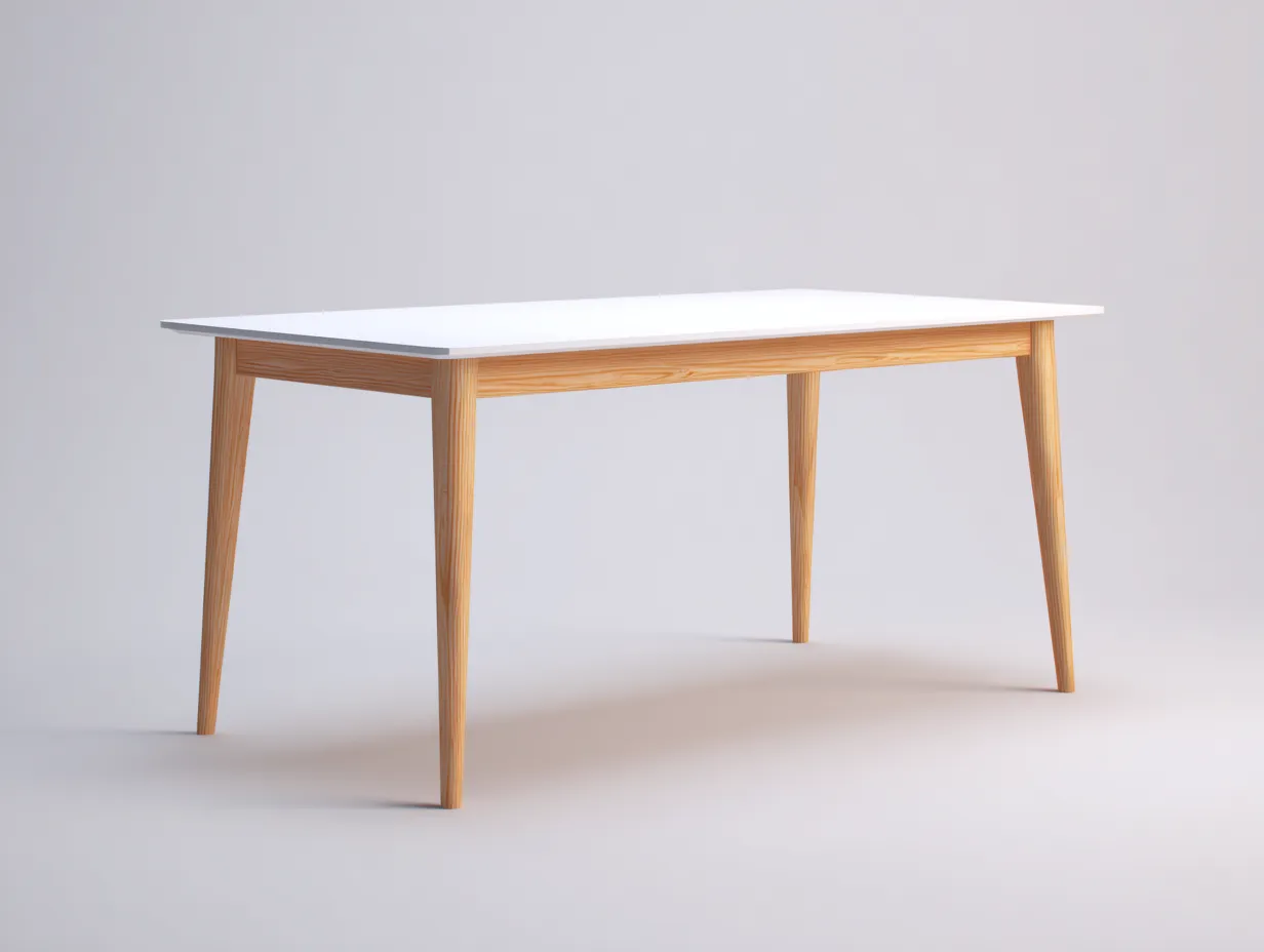 Esstisch Holz 170x90x75 cm - Weiß und Natur - modernes Esszimmerdesign-Ziluxcorner