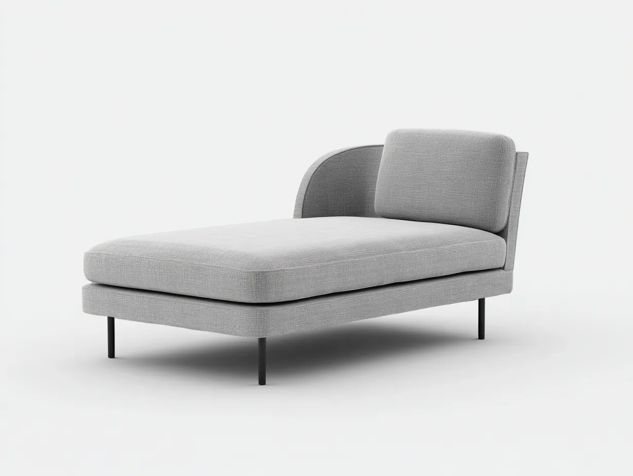 Chaiselongue Stoff 179x83x79 cm - Grau und Schwarz - gepolsterte Lehne für Wohnzimmer-Ziluxcorner