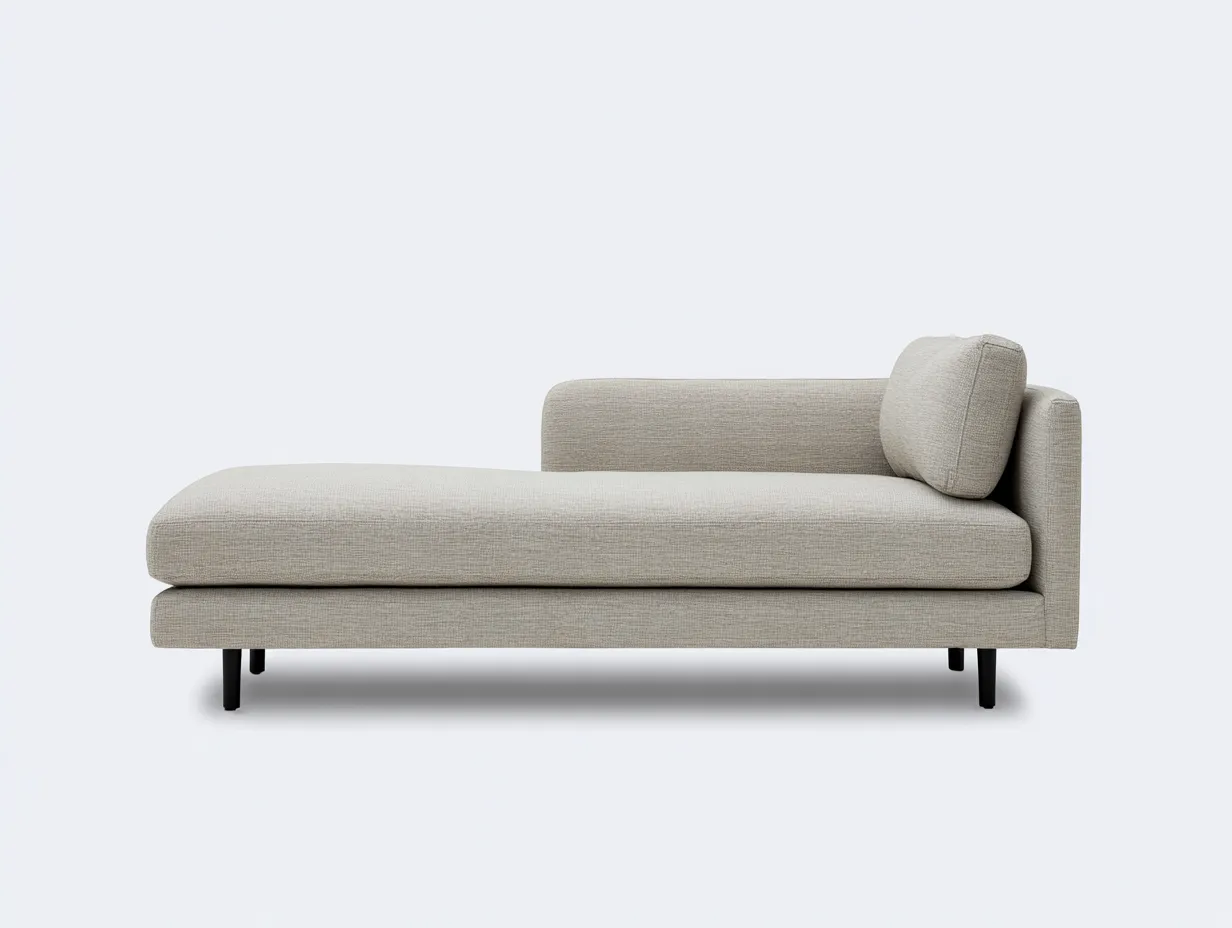 Chaiselongue Stoff 186x84x80 cm - Beige und Schwarz - schlanke Füße für Wohnzimmer-Ziluxcorner