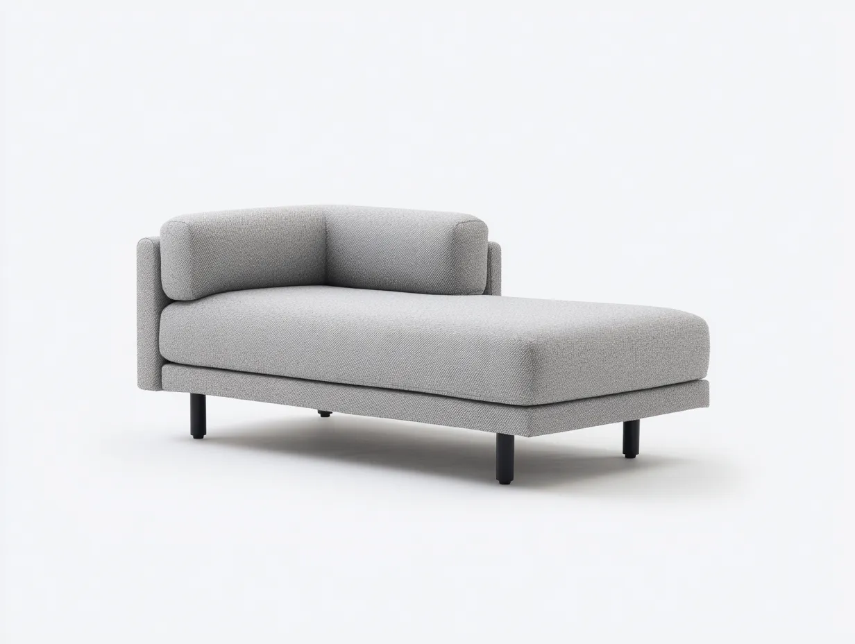 Chaiselongue Stoff 182x84x79 cm - Hellgrau und Schwarz - geradliniges Design für Wohnzimmer-Ziluxcorner
