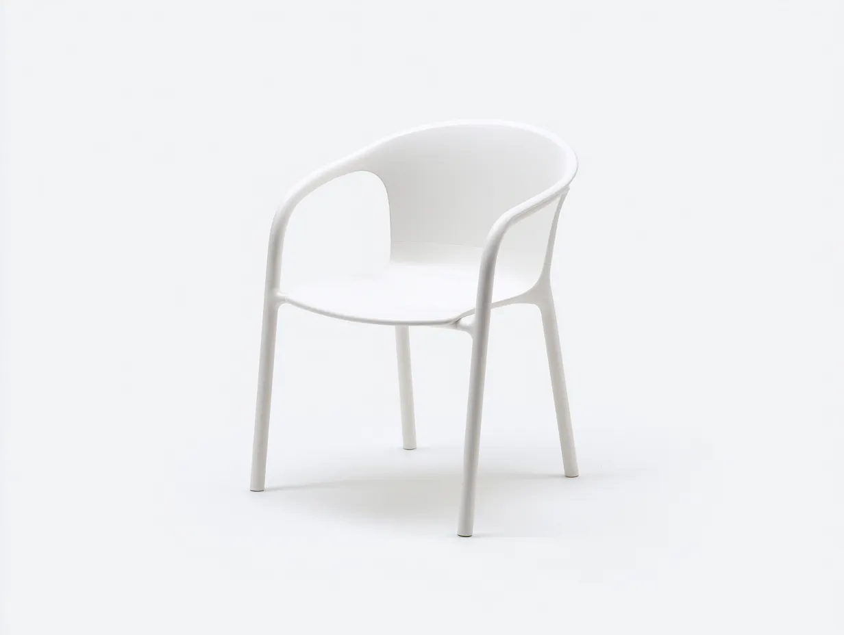 Esszimmerstuhl aus Kunststoff 57x55x78 cm - weiß - mit gerundeter Rückenlehne für Esszimmer-Ziluxcorner