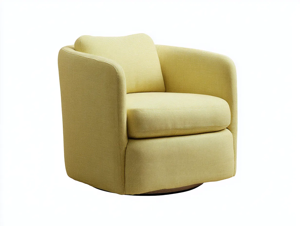 Sessel Stoff 91x89x87 cm - Gelb - drehbarer Akzentsessel für Wohnzimmer-Ziluxcorner