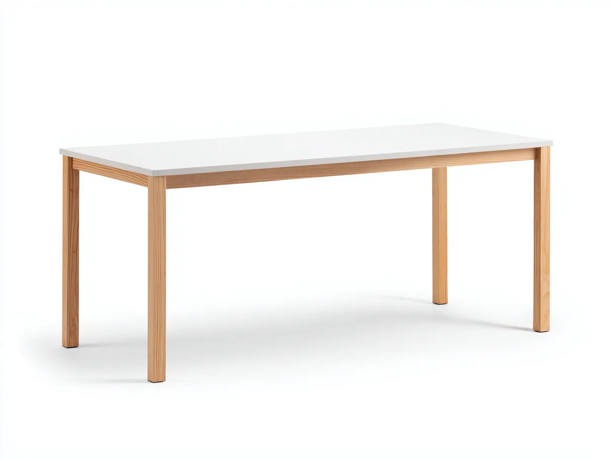 Esstisch 185x86x76 cm - Weiß und Natur - langer Esszimmertisch-Ziluxcorner