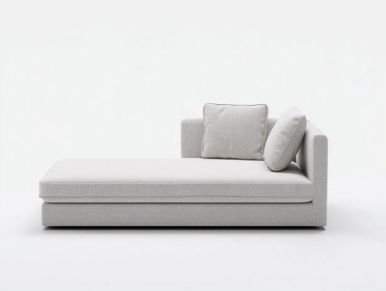 Chaiselongue Stoff 190x86x74 cm - Hellgrau - geradlinige Liegefläche für Wohnzimmer-Ziluxcorner