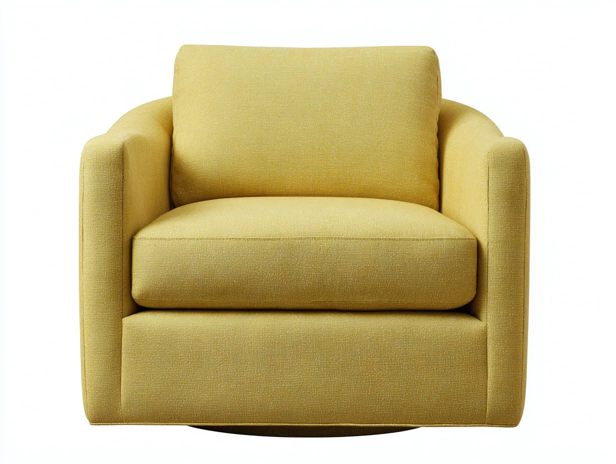 Sessel Stoff 93x90x88 cm - Senfgelb - breiter Wohnzimmer-Drehsessel-Ziluxcorner