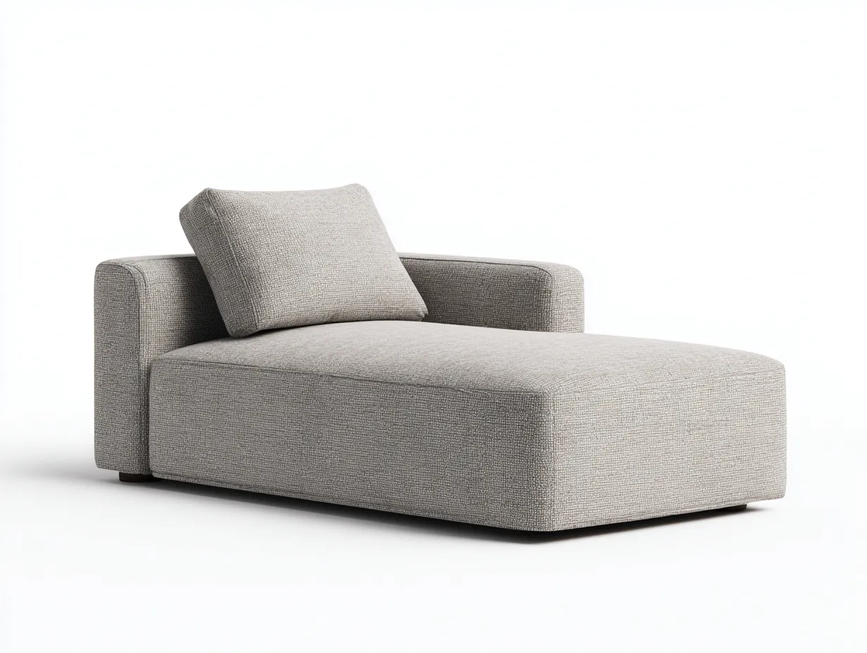 Chaiselongue Stoff 171x85x76 cm - Greige - bodennahe Polsterform für Wohnzimmer-Ziluxcorner