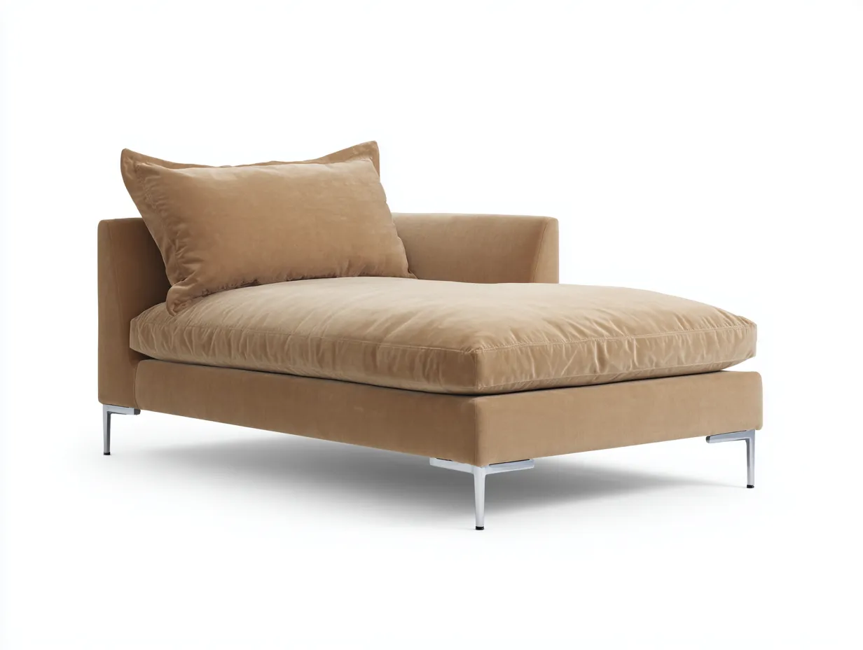 Chaiselongue Samt 174x84x78 cm - Karamell und Silber - weiche Liegefläche für Wohnzimmer-Ziluxcorner