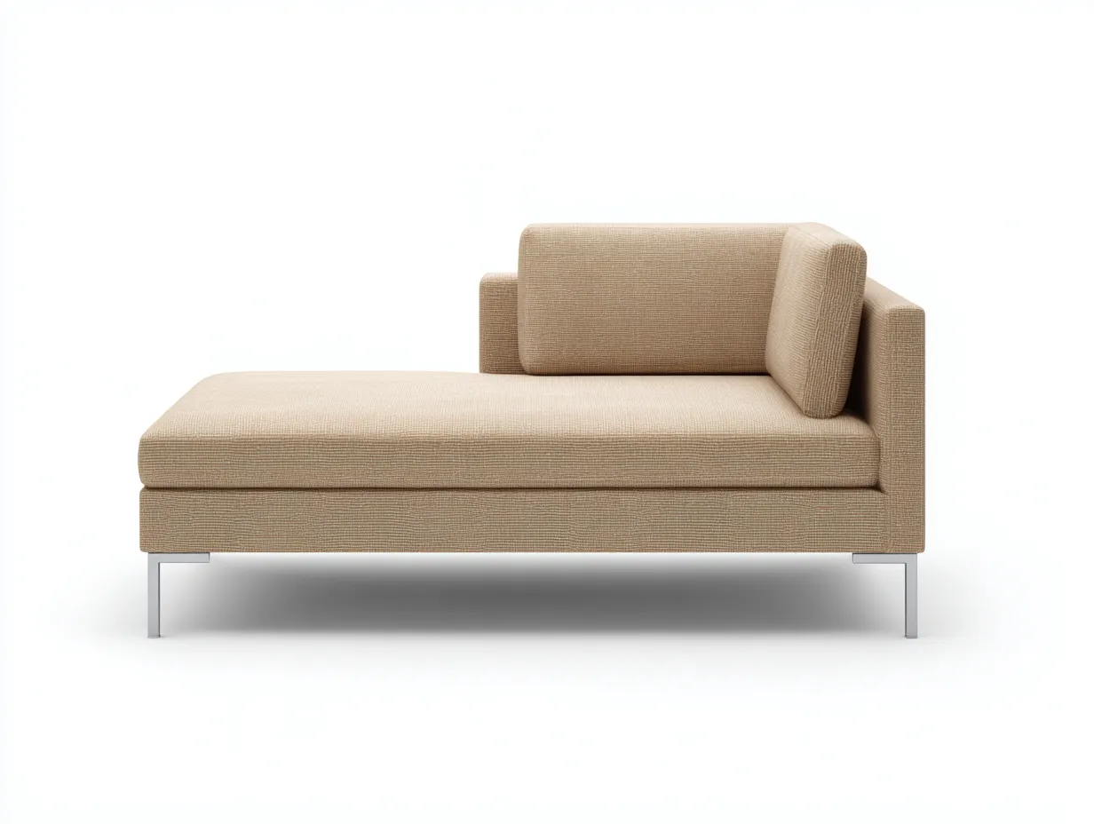 Chaiselongue Stoff 178x82x80 cm - Beige und Silber - schlanke Metallfüße für Wohnzimmer-Ziluxcorner
