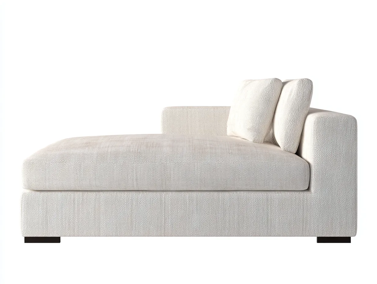 Chaiselongue Stoff 188x88x76 cm - Weiß - gepolsterte Loungeform für Wohnzimmer-Ziluxcorner