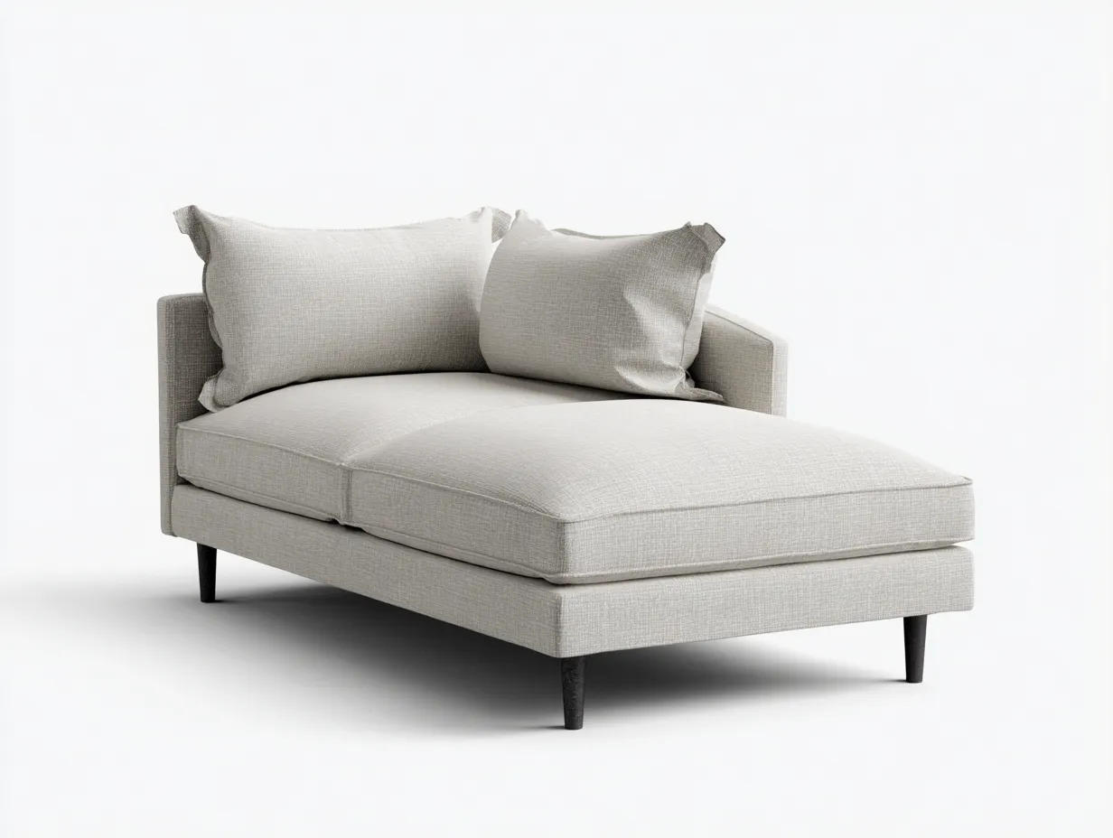 Chaiselongue Stoff 177x88x78 cm - Hellbeige und Schwarz - lange Liegeform für Wohnzimmer-Ziluxcorner
