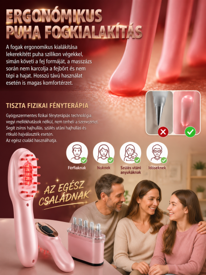 Német Precíziós Hajnövesztő és Fejbőr Masszírozó Fésű - Dúsabb haj 8 hét alatt!