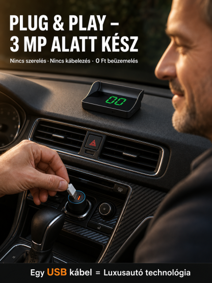 Prémium Autós HUD Kijelző | Katonai GPS Sebességmérő | Vége a VEDA Bírságoknak