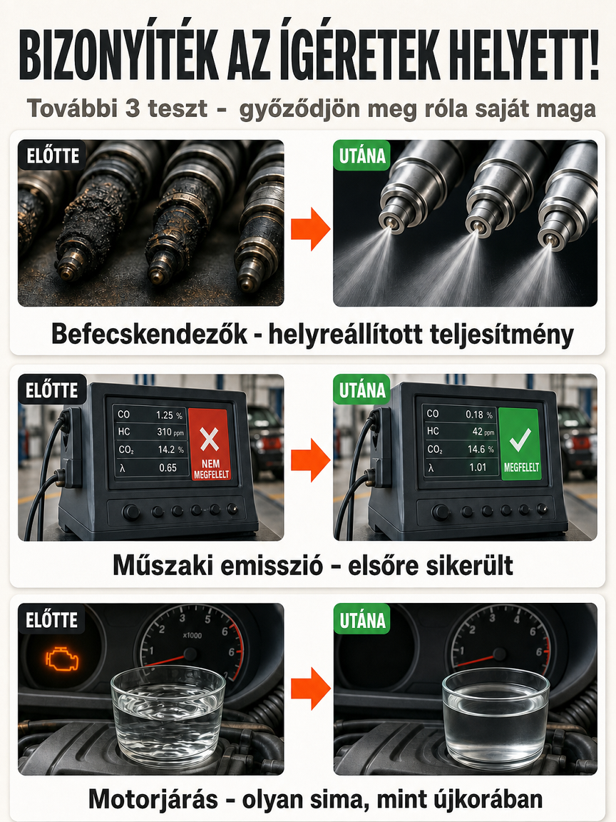 Német üzemanyag-tabletta: +100 km egy tankkal | 15 perc alatt eltünteti 10 év kormát