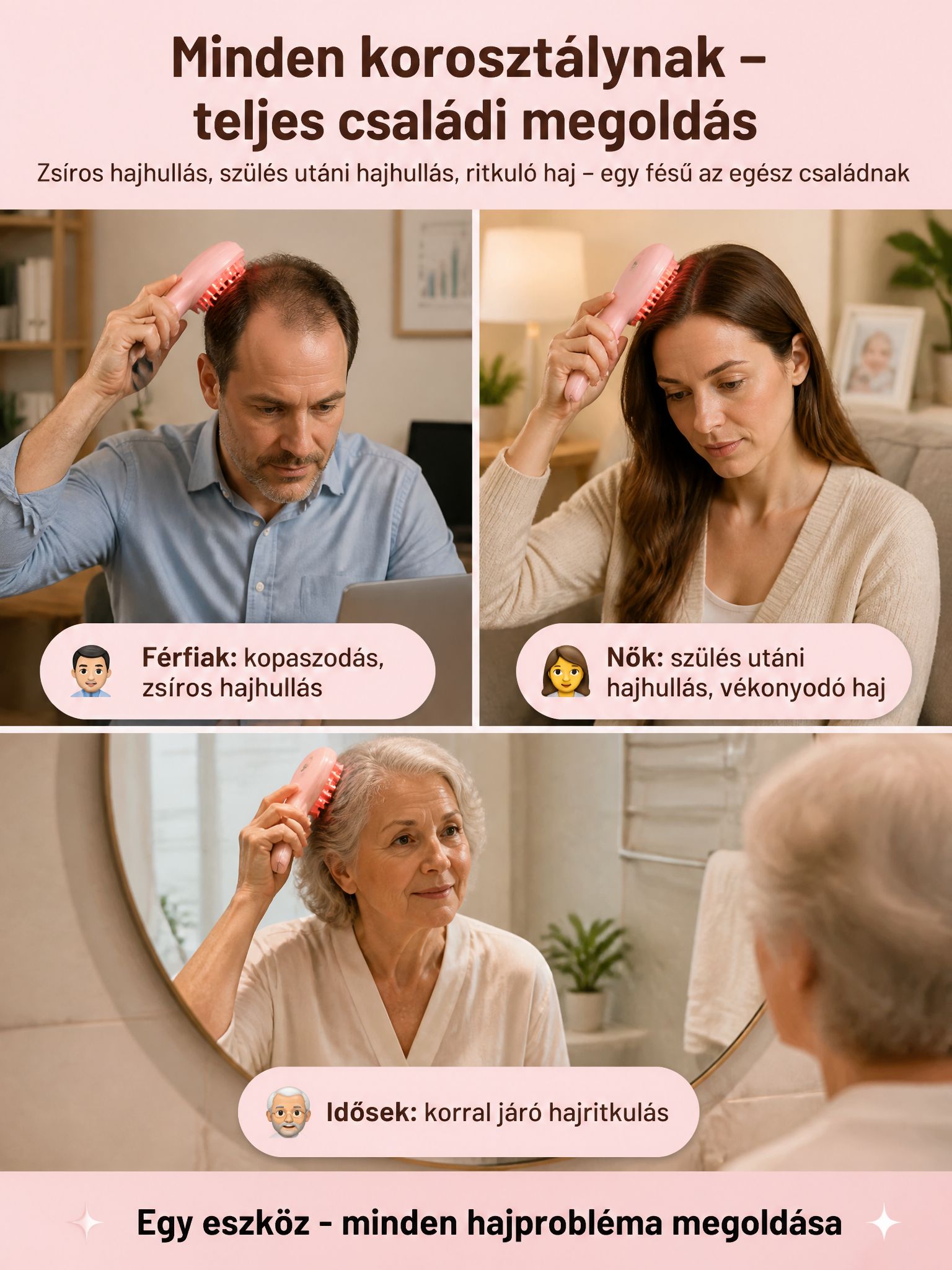 Német Precíziós Hajnövesztő és Fejbőr Masszírozó Fésű - Dúsabb haj 8 hét alatt!