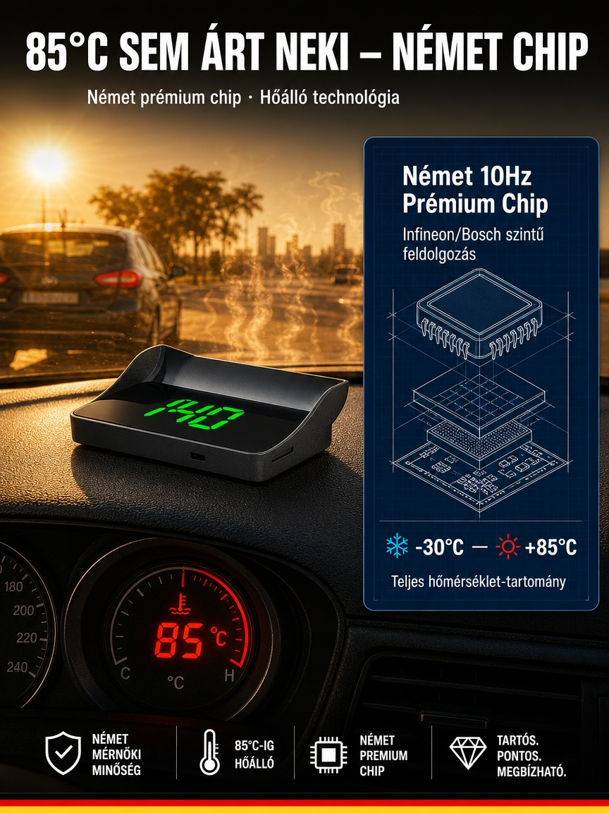 Prémium Autós HUD Kijelző | Katonai GPS Sebességmérő | Vége a VEDA Bírságoknak