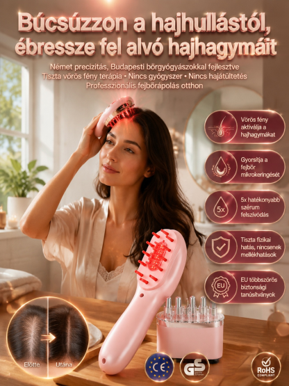 Német Precíziós Hajnövesztő és Fejbőr Masszírozó Fésű - Dúsabb haj 8 hét alatt!
