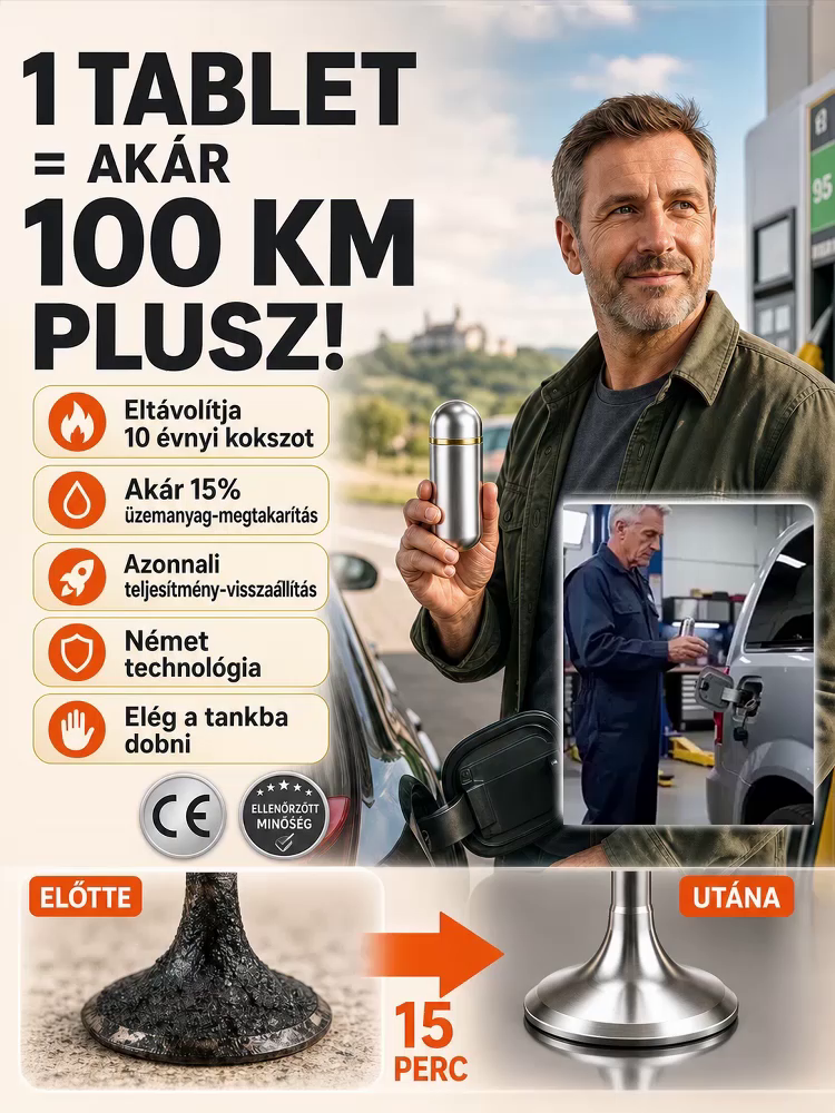 Német üzemanyag-tabletta: +100 km egy tankkal | 15 perc alatt eltünteti 10 év kormát