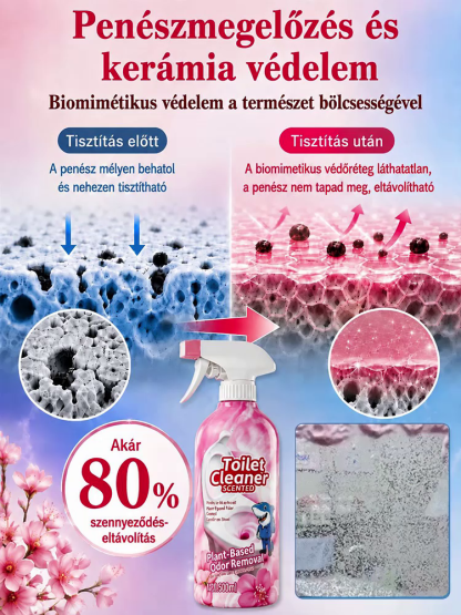 [Limitált Félár] Rózsaszín Habzó Tisztító Spray (460g) - Dörzsölés Nélküli Vízkő- és Penészoldó (pH 7.0 Csempevédelem)
