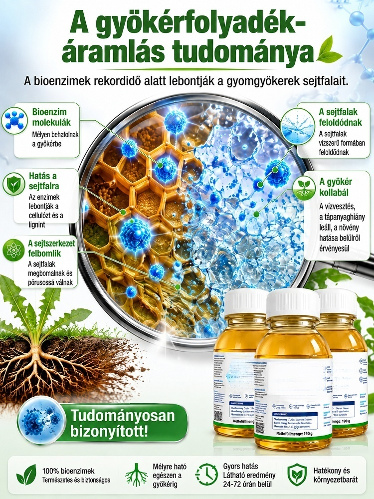 【5 Év Gyommentesség】Bio-Enzim Gyökérpusztító Koncentrátum (150 g = 660 m²) | 100% Biztonságos