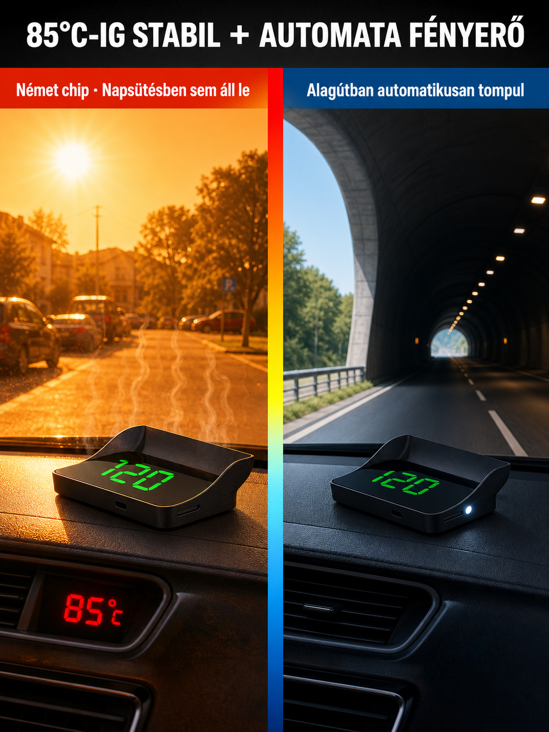 Prémium Autós HUD Kijelző | Katonai GPS Sebességmérő | Vége a VEDA Bírságoknak