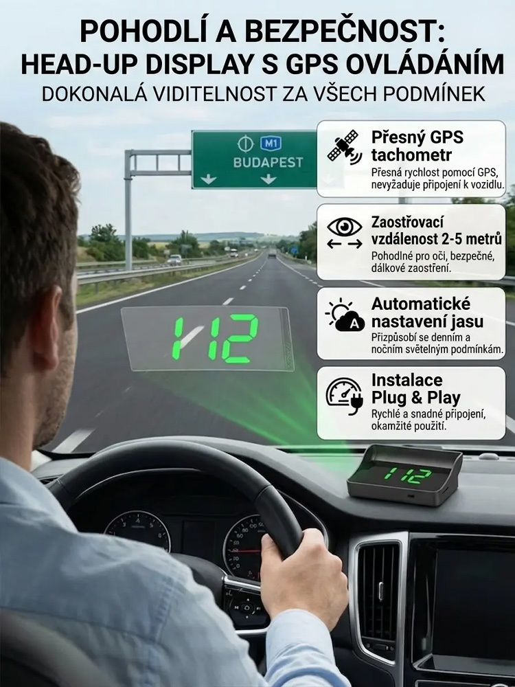Svájci GPS HUD Autós Kijelző | VÉDA elleni védelem féláron