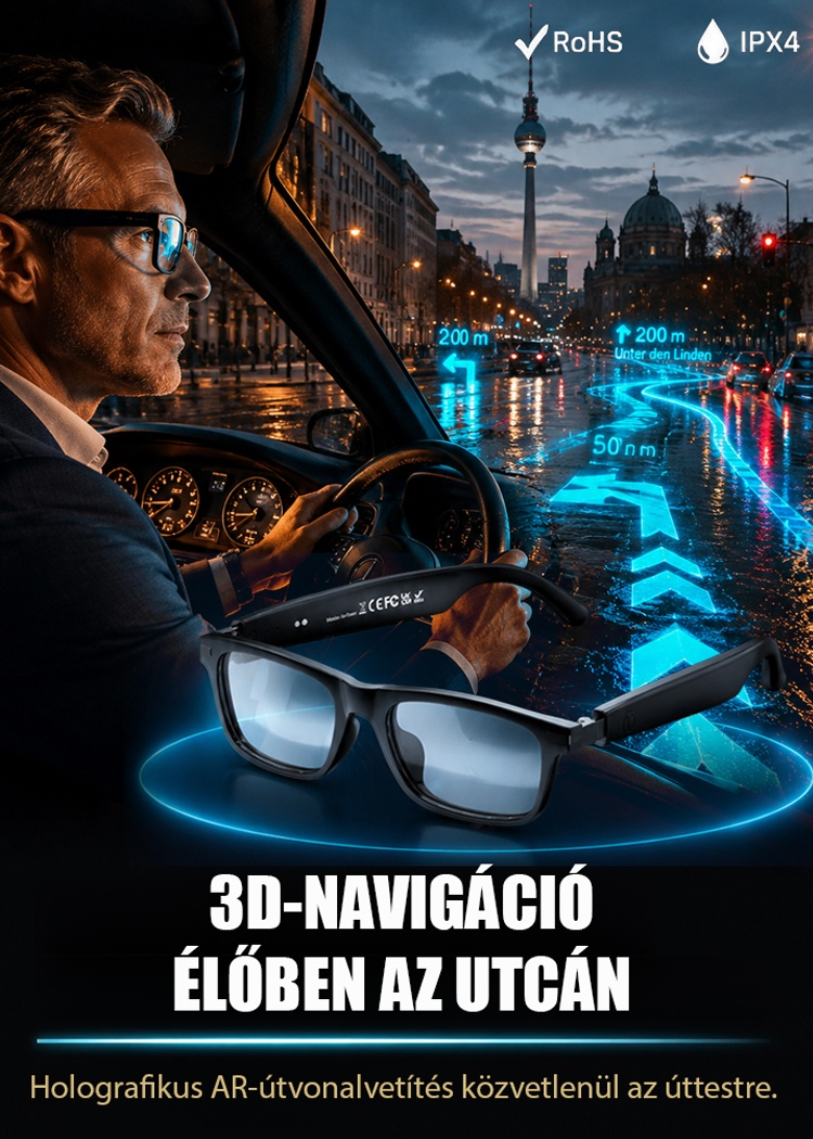 4 az 1-ben Intelligens Okosszemüveg (Csak 38g) | Autofókusz + Offline AI Fordító + 0,1s Sötétedés