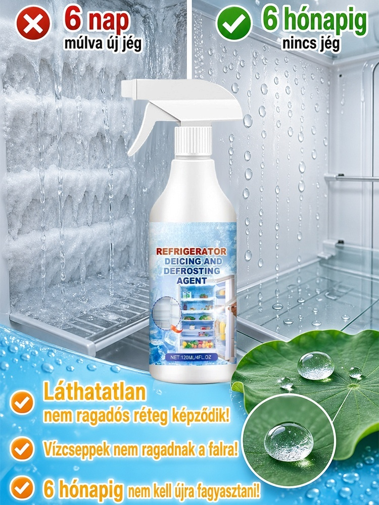3 Perces Gyors Hűtő Jégoldó Spray - 6 Hónapos Nano Fagyvédelem