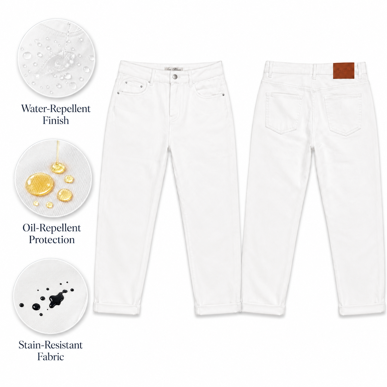 White 3-Way Repel Tummy Control Cuffed Jeans