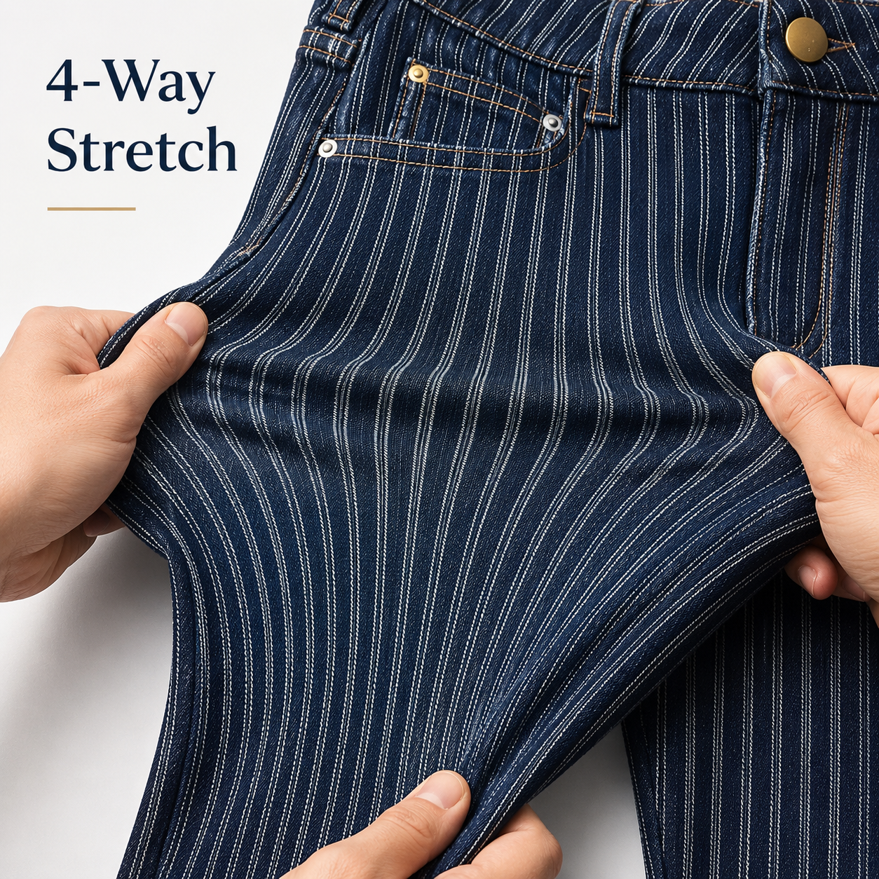 TinaD Striped Tummy Control Bootcut Jeans