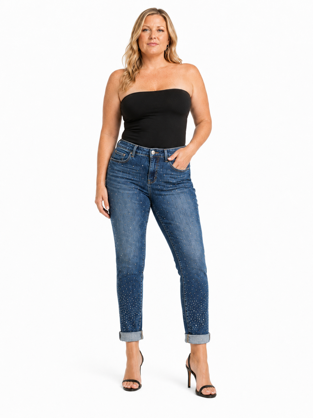 Tummy Control Cuffed Slim Fit Jeans (Buy 2 Free Shipping)