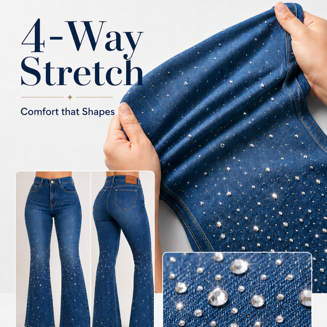TinaD Sparkle Tummy Control Bootcut Jeans