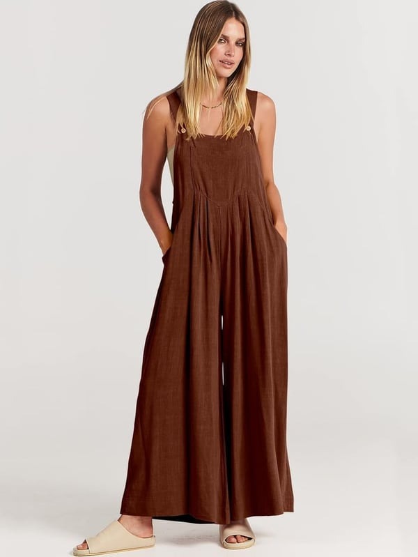 2024 Plus Size Oversize Wide Leg Overalls Jumpsuit