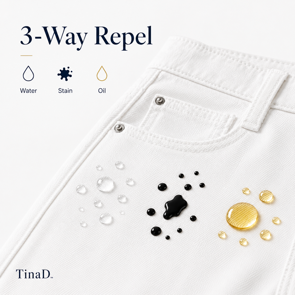 TinaD 3-Way Repel Double Button Tummy Control Wide Leg Jeans