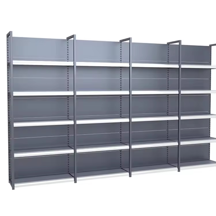 Single-sided supermarket shelving