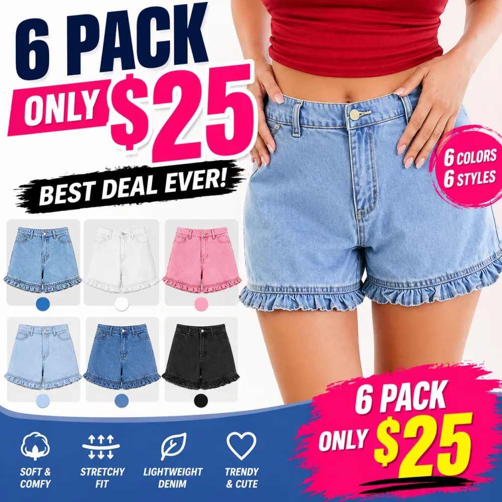 ⚡FINAL SALE⚡- Women's Summer Ruffled Denim Shorts