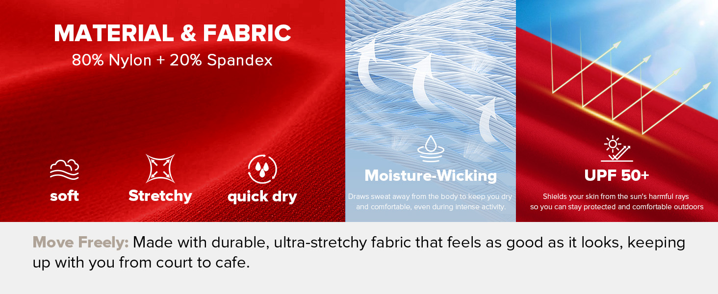 BRXL stretchy soft moisture-wicking UPF 50+ tennis dress