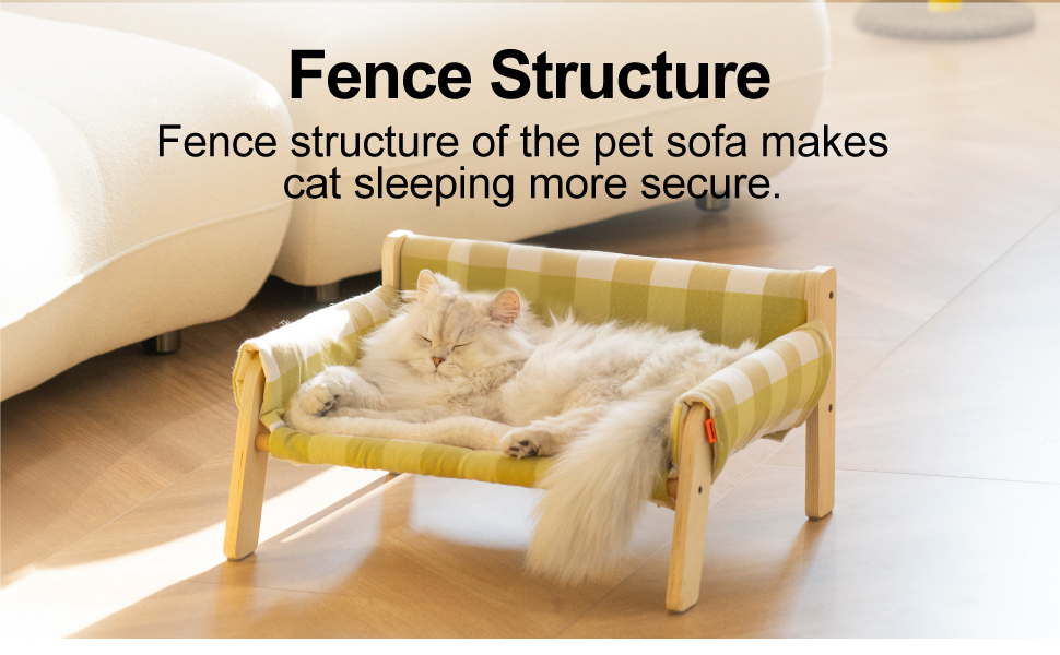 Cat Bed with Fence Structure