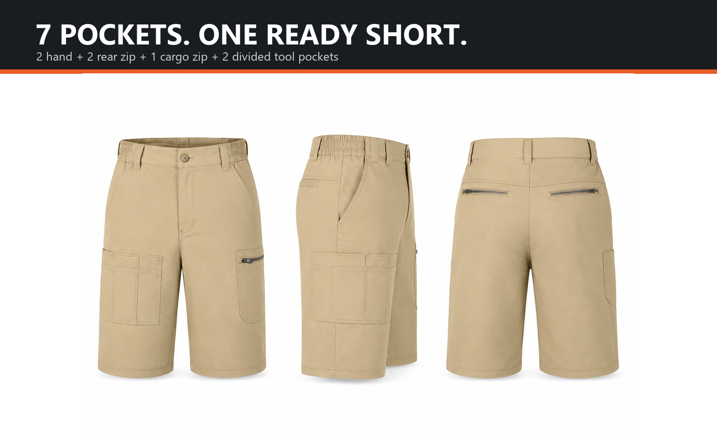Men's Quick-Dry Fishing Cargo Shorts 7-Pack