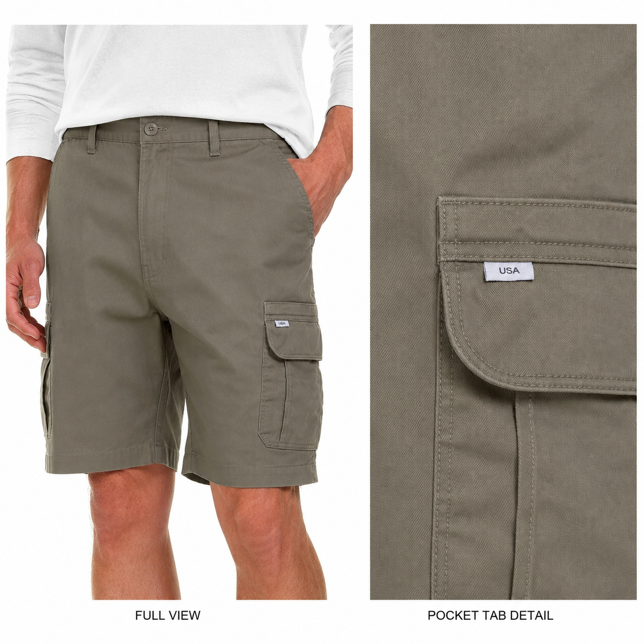 Men's Big & Tall Stretch Twill Cargo Shorts 8-Pack All Color Set